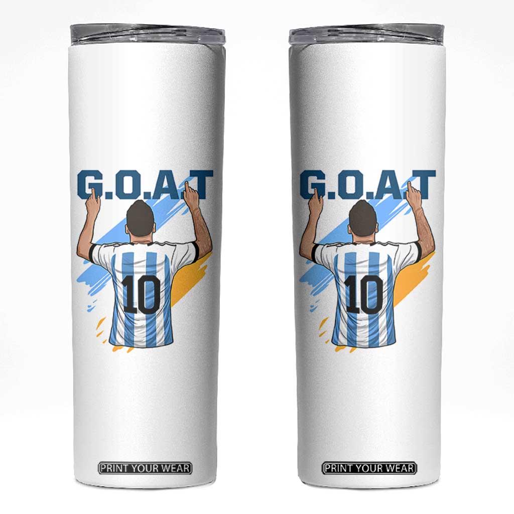 Legendary Number 10 Skinny Tumbler Goat Of Soccer Gift For Fans TS12 White Print Your Wear