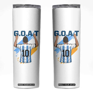 Legendary Number 10 Skinny Tumbler Goat Of Soccer Gift For Fans TS12 White Print Your Wear