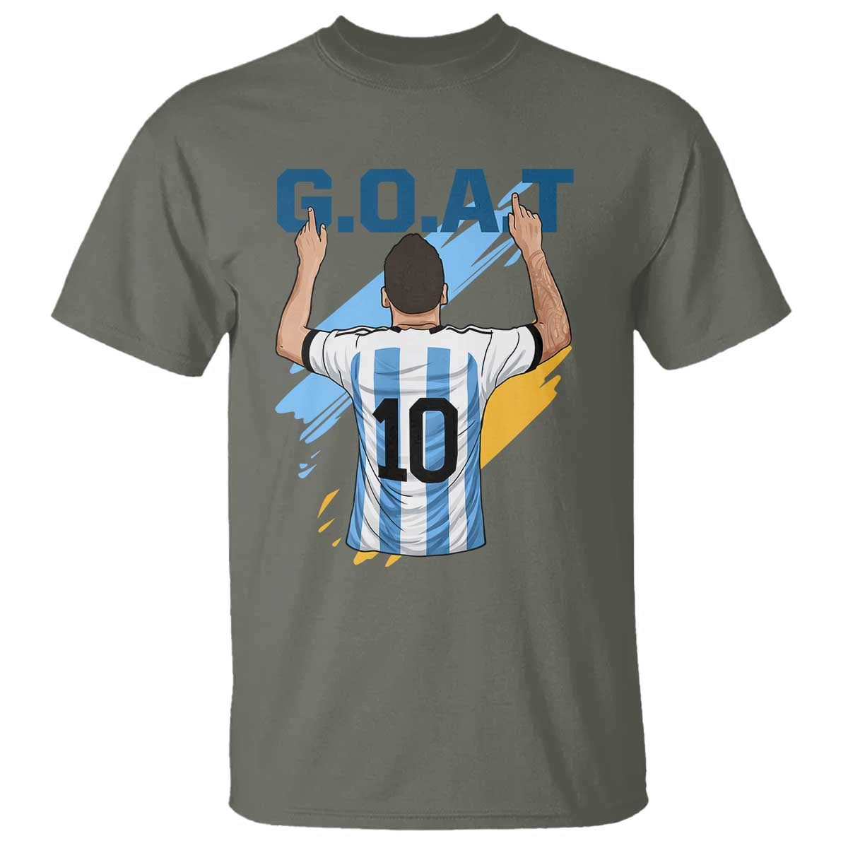 Legendary Number 10 T Shirt Goat Of Soccer Gift For Fans TS12 Military Green Print Your Wear