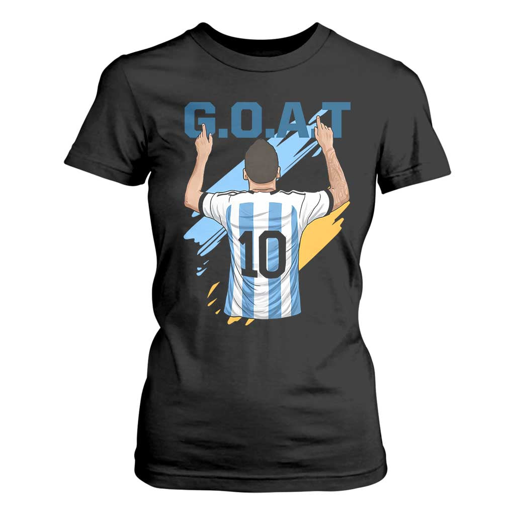 Legendary Number 10 T Shirt For Women Goat Of Soccer Gift For Fans TS12 Black Print Your Wear