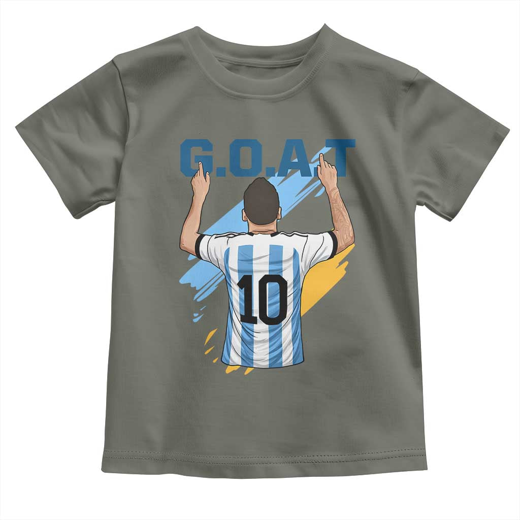 Legendary Number 10 Toddler T Shirt Goat Of Soccer Gift For Fans TS12 Military Green Print Your Wear