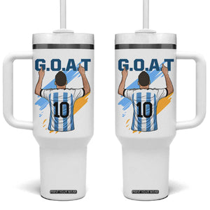 Legendary Number 10 Tumbler With Handle Goat Of Soccer Gift For Fans TS12 One Size: 40 oz White Print Your Wear