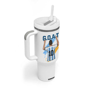 Legendary Number 10 Tumbler With Handle Goat Of Soccer Gift For Fans TS12 Print Your Wear