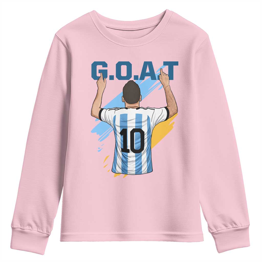 Legendary Number 10 Youth Sweatshirt Goat Of Soccer Gift For Fans TS12 Light Pink Print Your Wear