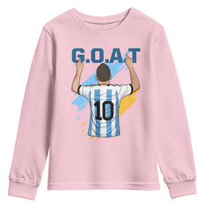 Legendary Number 10 Youth Sweatshirt Goat Of Soccer Gift For Fans TS12 Light Pink Print Your Wear