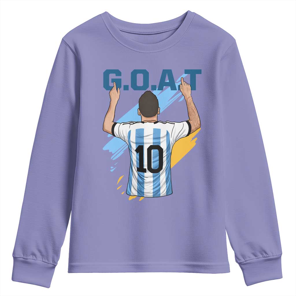 Legendary Number 10 Youth Sweatshirt Goat Of Soccer Gift For Fans TS12 Violet Print Your Wear