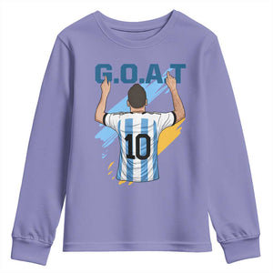 Legendary Number 10 Youth Sweatshirt Goat Of Soccer Gift For Fans TS12 Violet Print Your Wear