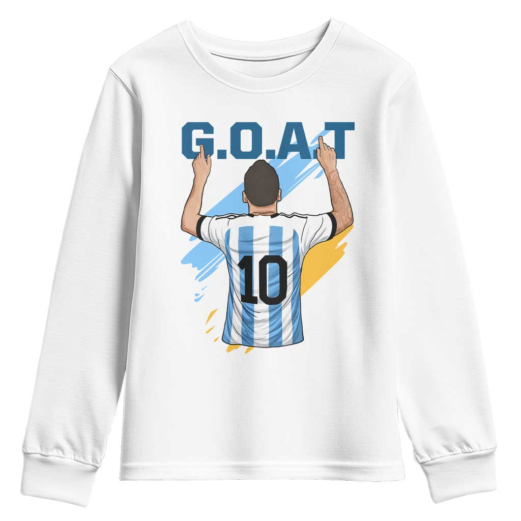 Legendary Number 10 Youth Sweatshirt Goat Of Soccer Gift For Fans TS12 White Print Your Wear
