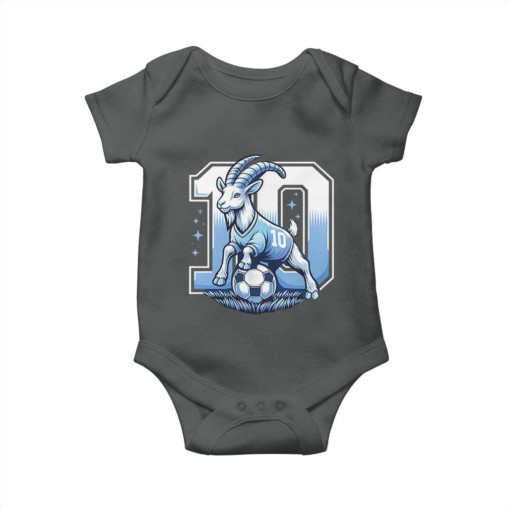 Number Ten The Goat Of Football Fans Baby Onesie Soccer Lover Gift TS12 Dark Heather Print Your Wear