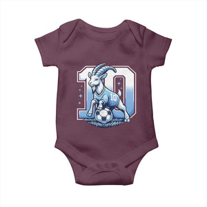 Number Ten The Goat Of Football Fans Baby Onesie Soccer Lover Gift TS12 Maroon Print Your Wear