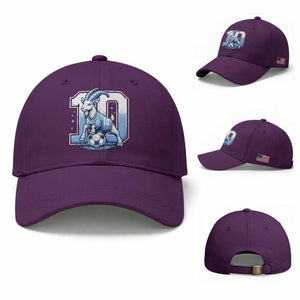 Number Ten The Goat Of Football Fans Baseball Cap Soccer Lover Gift TS12 Baseball Cap Universal Fit Purple Print Your Wear