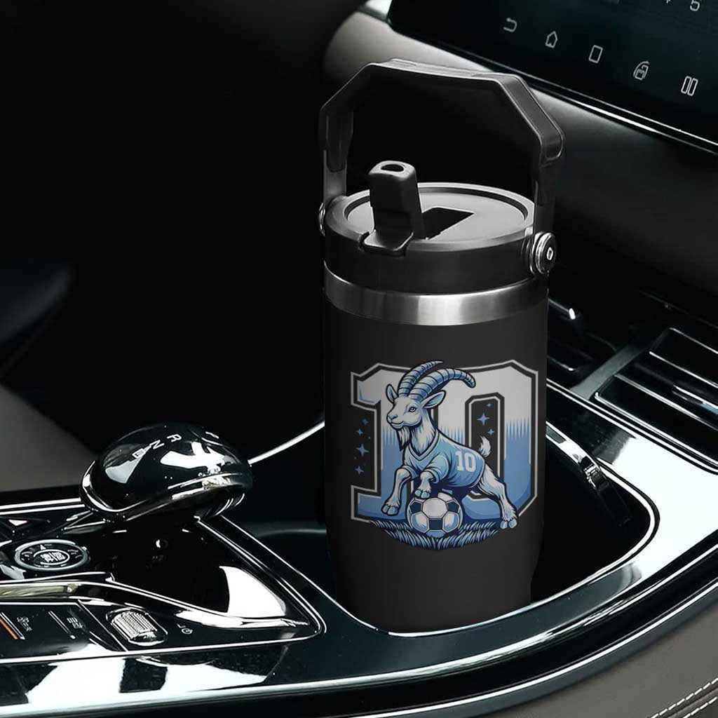 Number Ten The Goat Of Football Fans Flip Straw Tumbler Soccer Lover Gift TS12 Print Your Wear