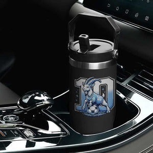 Number Ten The Goat Of Football Fans Flip Straw Tumbler Soccer Lover Gift TS12 Print Your Wear