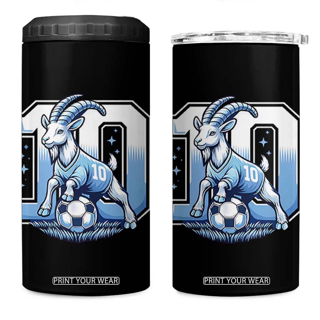 Number Ten The Goat Of Football Fans 4 in 1 Can Cooler Tumbler Soccer Lover Gift TS12 One Size: 16 oz Black Print Your Wear