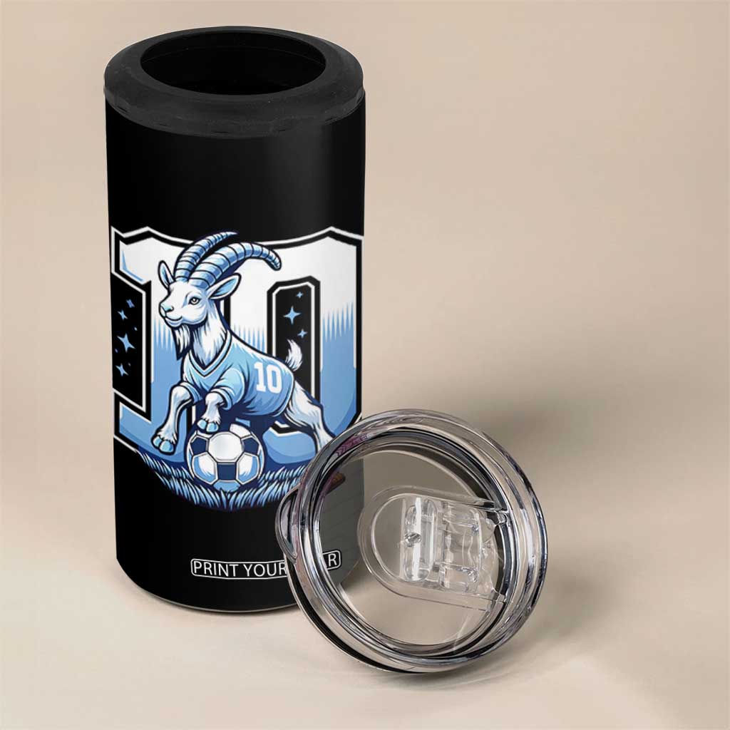 Number Ten The Goat Of Football Fans 4 in 1 Can Cooler Tumbler Soccer Lover Gift TS12 Print Your Wear