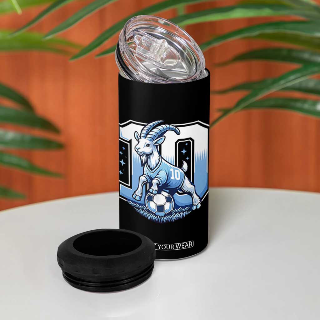 Number Ten The Goat Of Football Fans 4 in 1 Can Cooler Tumbler Soccer Lover Gift TS12 Print Your Wear