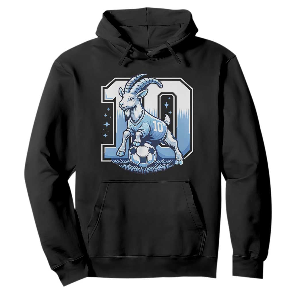 Number Ten The Goat Of Football Fans Hoodie Soccer Lover Gift TS12 Black Print Your Wear