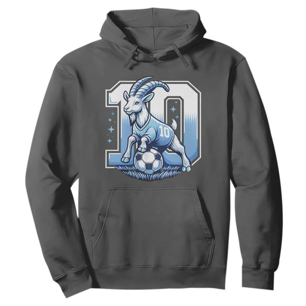 Number Ten The Goat Of Football Fans Hoodie Soccer Lover Gift TS12 Dark Heather Print Your Wear
