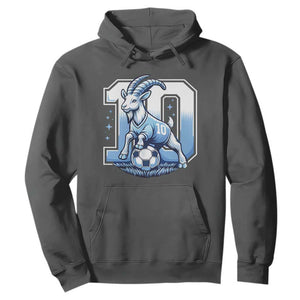 Number Ten The Goat Of Football Fans Hoodie Soccer Lover Gift TS12 Dark Heather Print Your Wear