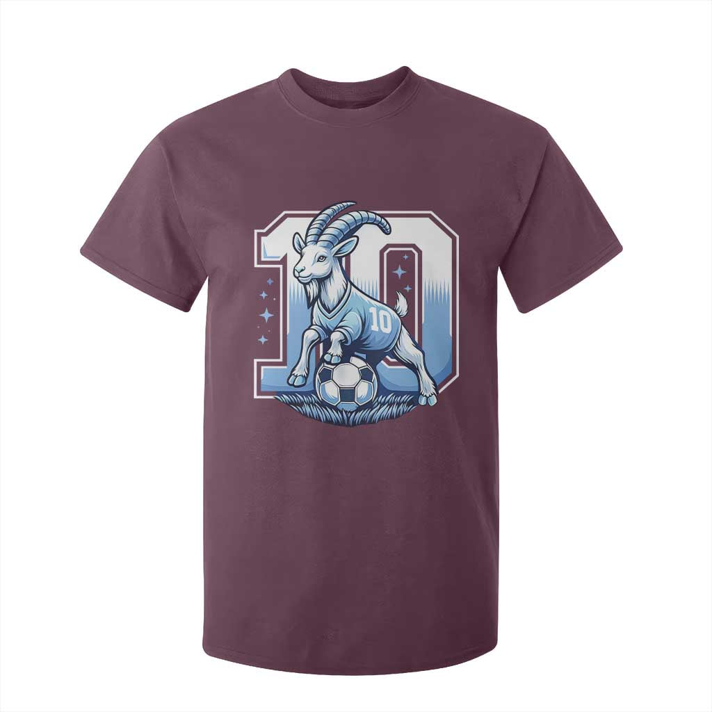 Number Ten The Goat Of Football Fans T Shirt For Kid Soccer Lover Gift TS12 Maroon Print Your Wear