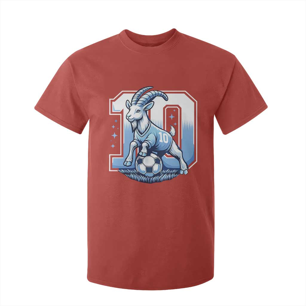 Number Ten The Goat Of Football Fans T Shirt For Kid Soccer Lover Gift TS12 Red Print Your Wear