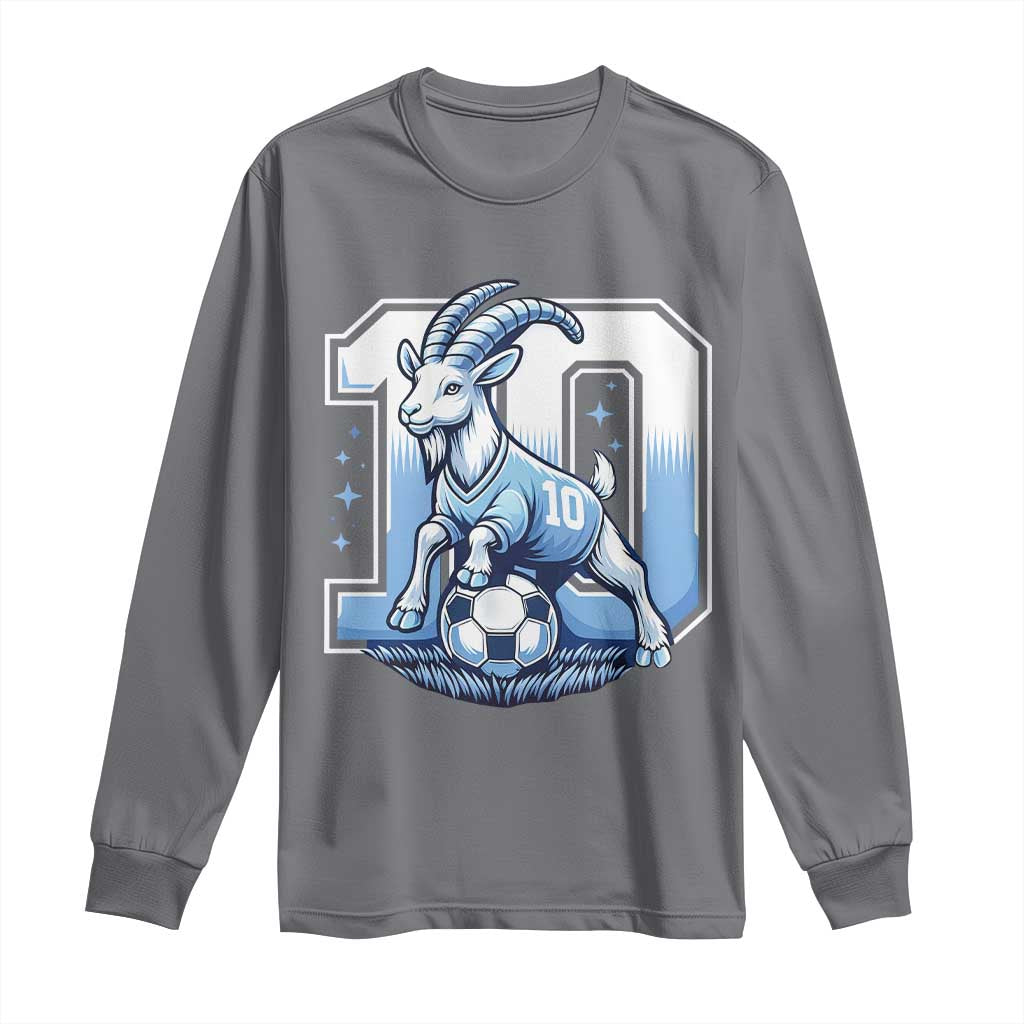 Number Ten The Goat Of Football Fans Long Sleeve Shirt Soccer Lover Gift TS12 Charcoal Print Your Wear
