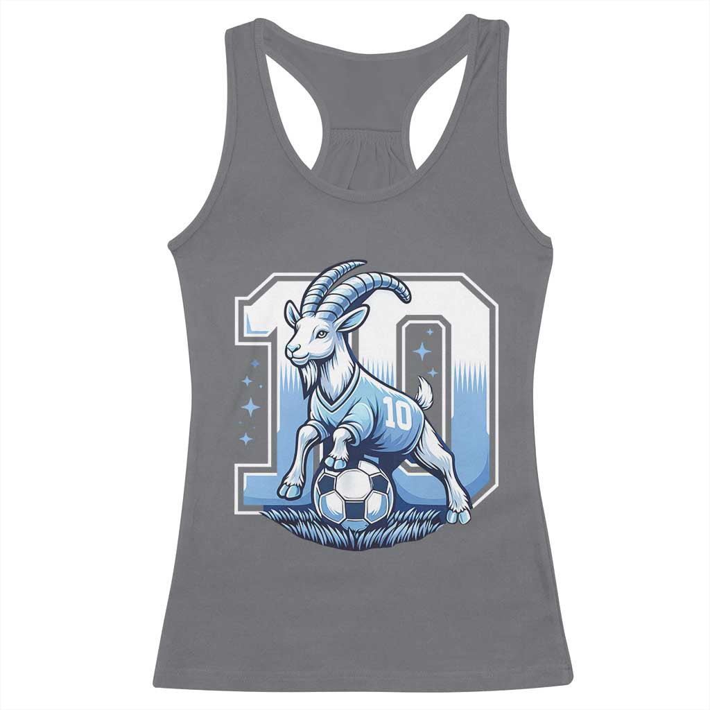 Number Ten The Goat Of Football Fans Racerback Tank Top Soccer Lover Gift TS12 Charcoal Print Your Wear