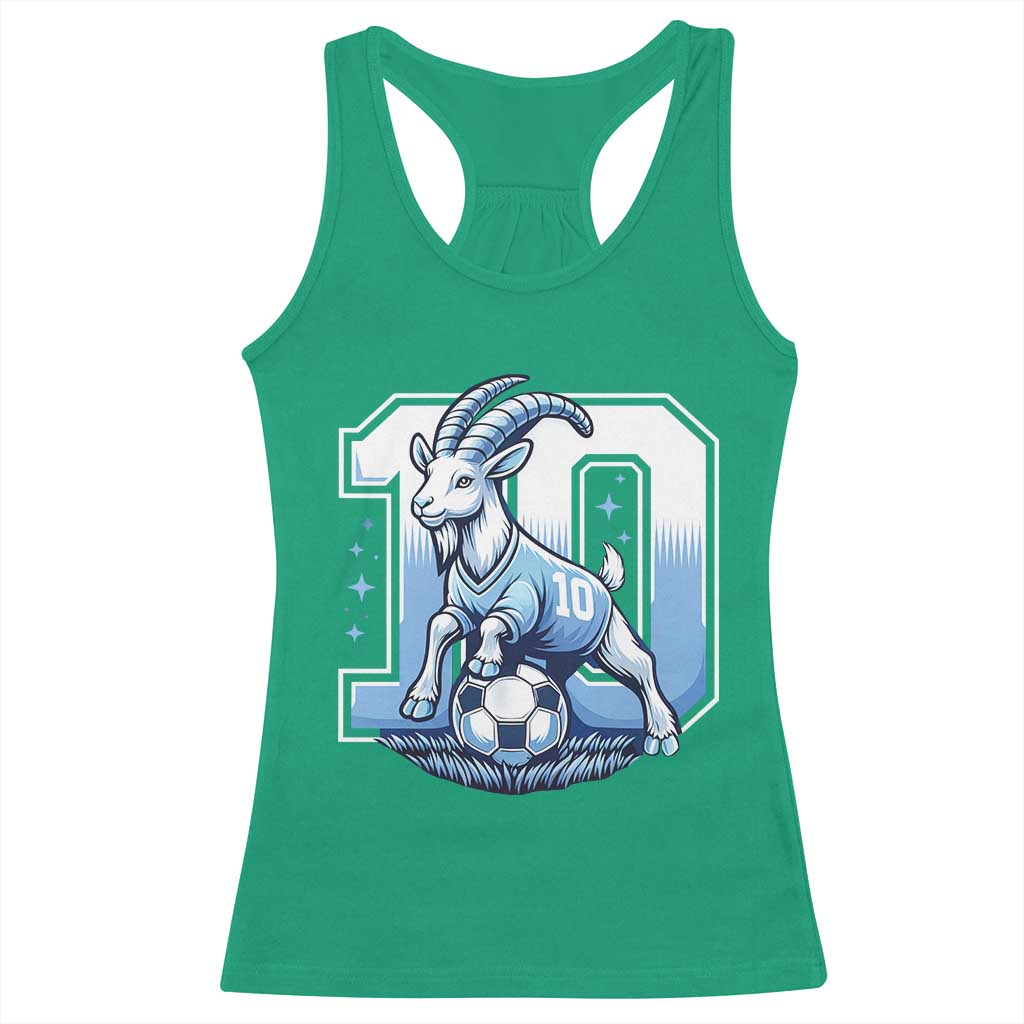 Number Ten The Goat Of Football Fans Racerback Tank Top Soccer Lover Gift TS12 Irish Green Print Your Wear
