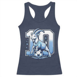 Number Ten The Goat Of Football Fans Racerback Tank Top Soccer Lover Gift TS12 Navy Print Your Wear