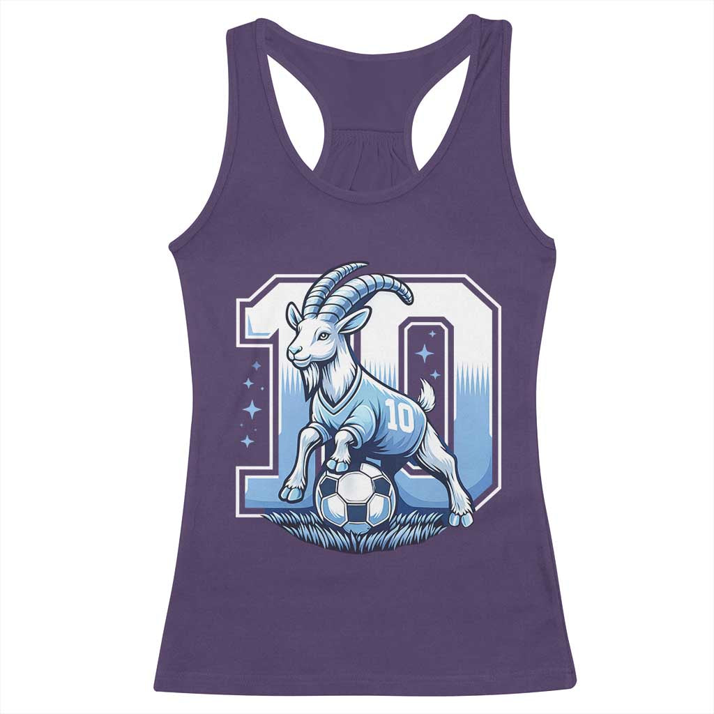 Number Ten The Goat Of Football Fans Racerback Tank Top Soccer Lover Gift TS12 Purple Print Your Wear