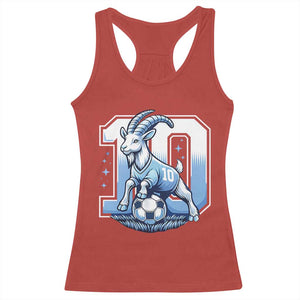 Number Ten The Goat Of Football Fans Racerback Tank Top Soccer Lover Gift TS12 Red Print Your Wear