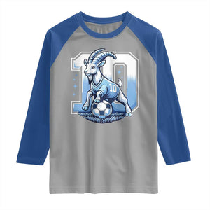 Number Ten The Goat Of Football Fans Raglan Shirt Soccer Lover Gift TS12 Sport Gray Royal Print Your Wear