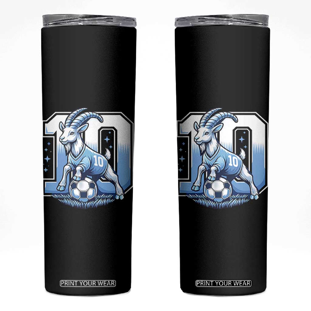 Number Ten The Goat Of Football Fans Skinny Tumbler Soccer Lover Gift TS12 Black Print Your Wear