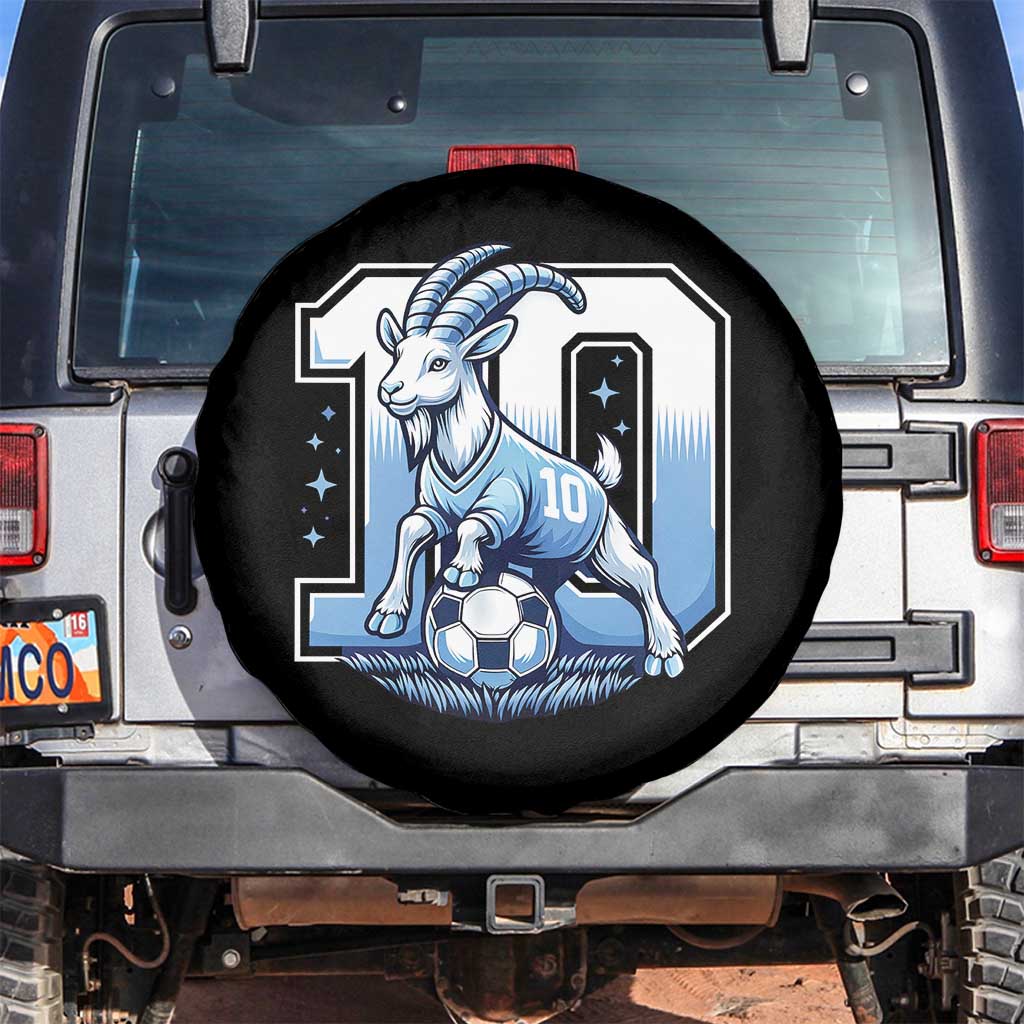 Number Ten The Goat Of Football Fans Spare Tire Cover Soccer Lover Gift TS12 No hole Black Print Your Wear
