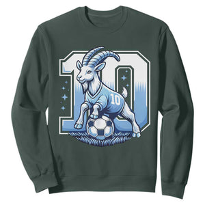 Number Ten The Goat Of Football Fans Sweatshirt Soccer Lover Gift TS12 Dark Forest Green Print Your Wear