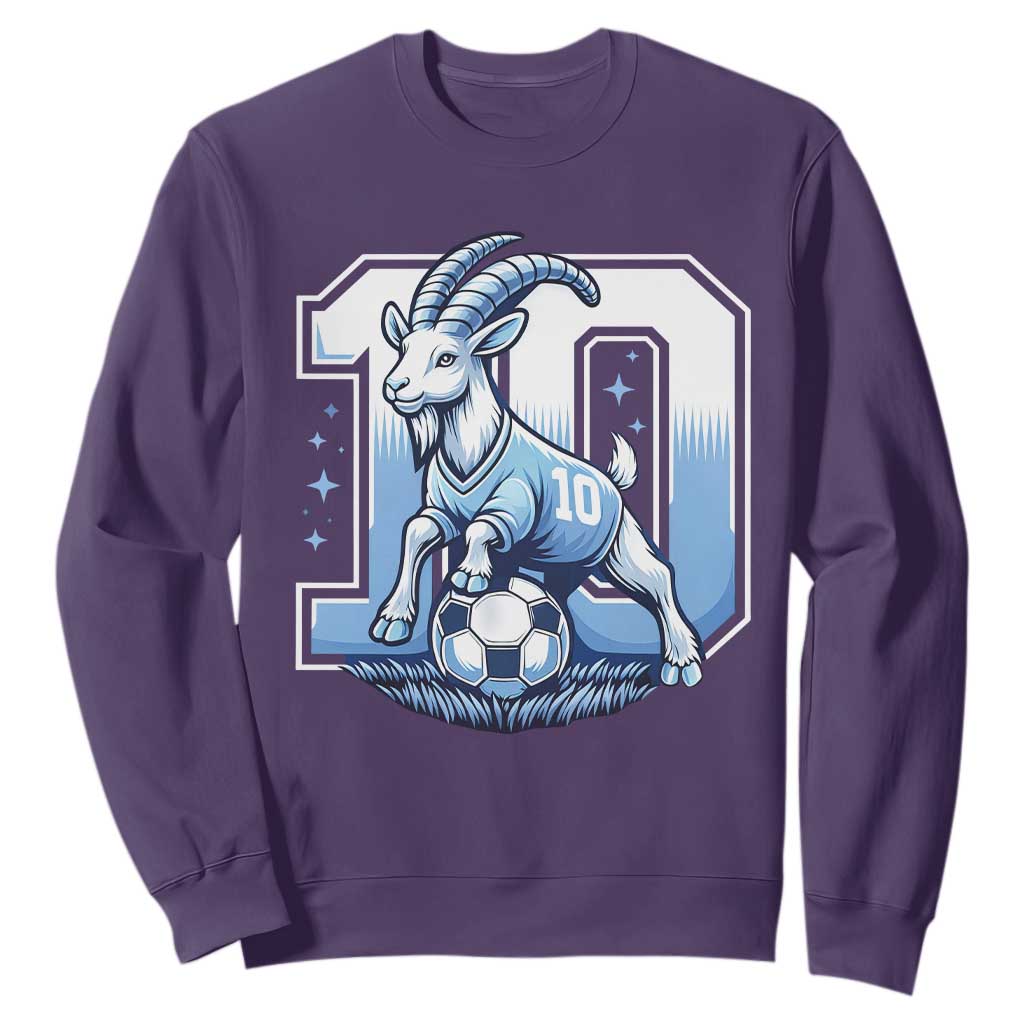 Number Ten The Goat Of Football Fans Sweatshirt Soccer Lover Gift TS12 Purple Print Your Wear