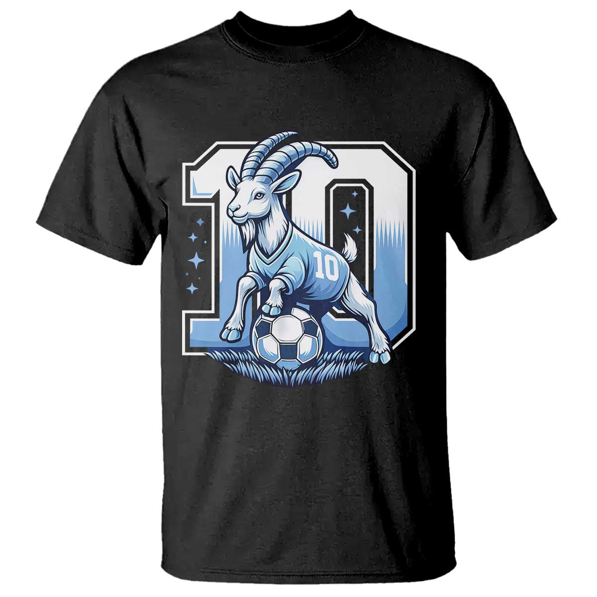 Number Ten The Goat Of Football Fans T Shirt Soccer Lover Gift TS12 Black Print Your Wear