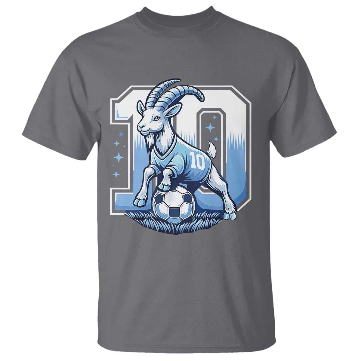 Number Ten The Goat Of Football Fans T Shirt Soccer Lover Gift TS12 Charcoal Print Your Wear