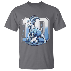 Number Ten The Goat Of Football Fans T Shirt Soccer Lover Gift TS12 Charcoal Print Your Wear