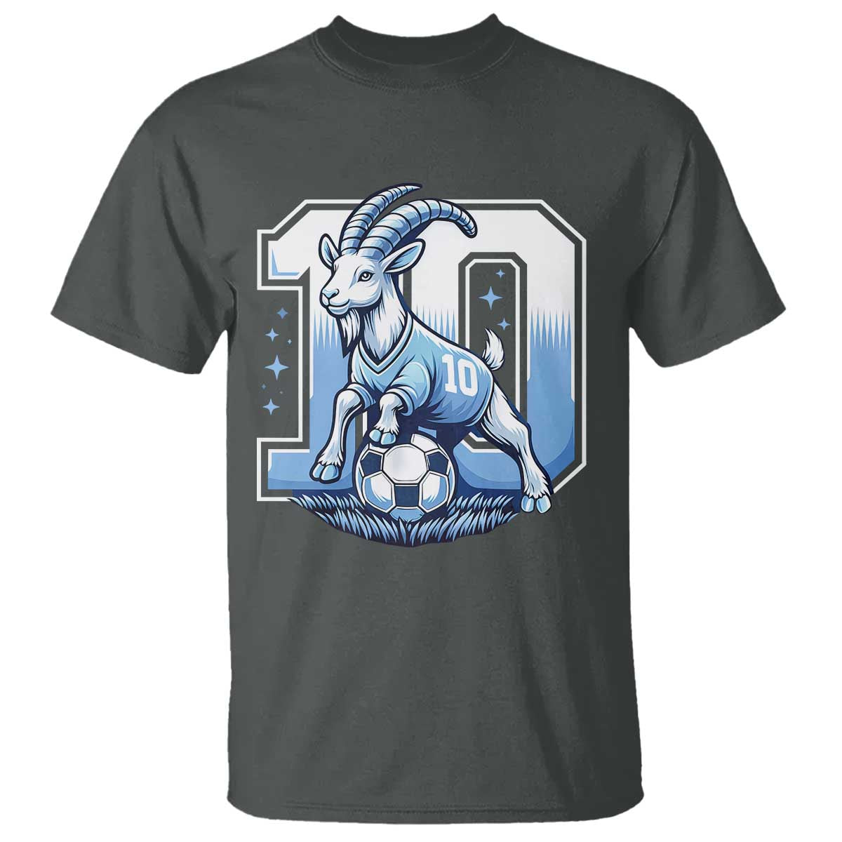 Number Ten The Goat Of Football Fans T Shirt Soccer Lover Gift TS12 Dark Heather Print Your Wear