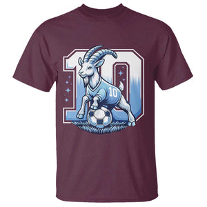 Number Ten The Goat Of Football Fans T Shirt Soccer Lover Gift TS12 Maroon Print Your Wear