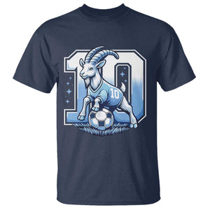 Number Ten The Goat Of Football Fans T Shirt Soccer Lover Gift TS12 Navy Print Your Wear