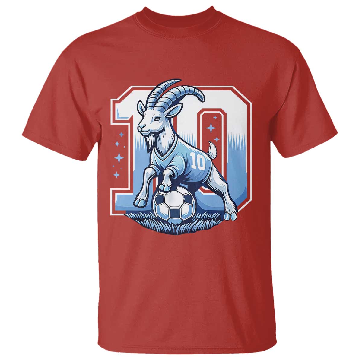 Number Ten The Goat Of Football Fans T Shirt Soccer Lover Gift TS12 Red Print Your Wear