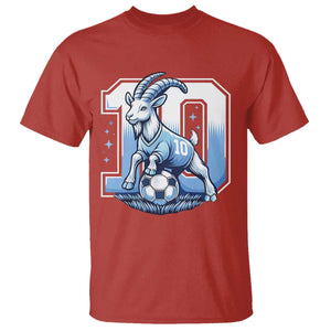 Number Ten The Goat Of Football Fans T Shirt Soccer Lover Gift TS12 Red Print Your Wear