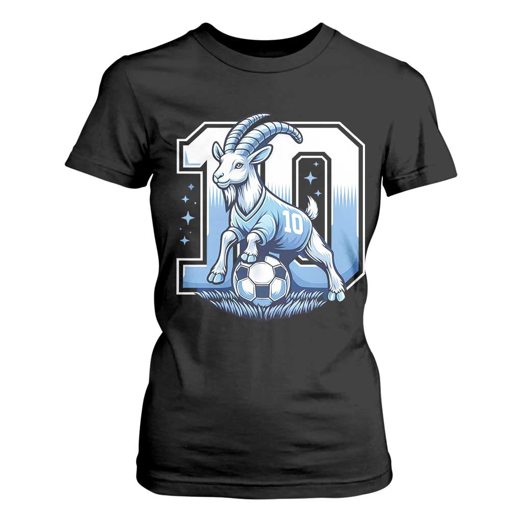 Number Ten The Goat Of Football Fans T Shirt For Women Soccer Lover Gift TS12 Black Print Your Wear