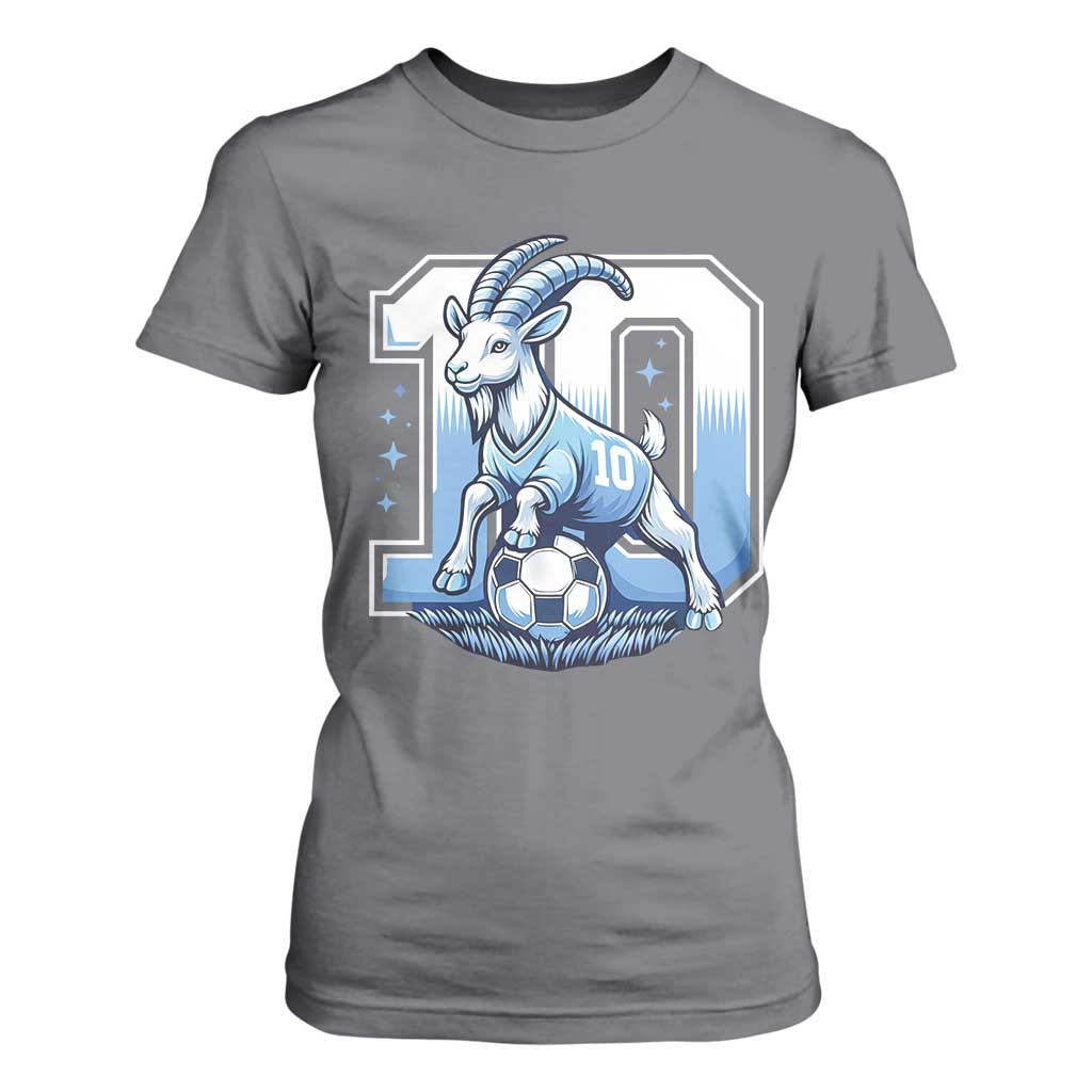 Number Ten The Goat Of Football Fans T Shirt For Women Soccer Lover Gift TS12 Charcoal Print Your Wear