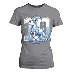 Number Ten The Goat Of Football Fans T Shirt For Women Soccer Lover Gift TS12 Charcoal Print Your Wear