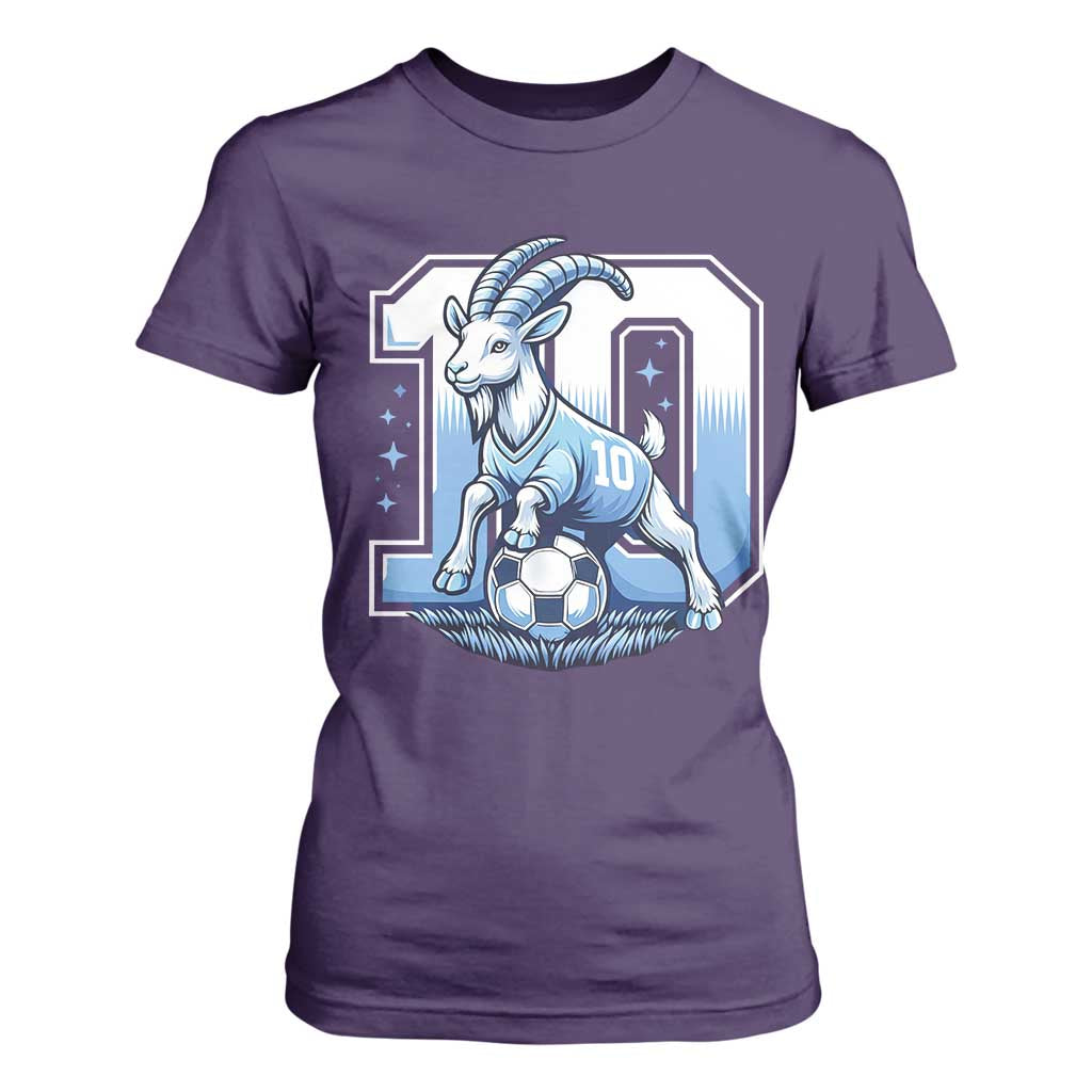 Number Ten The Goat Of Football Fans T Shirt For Women Soccer Lover Gift TS12 Purple Print Your Wear