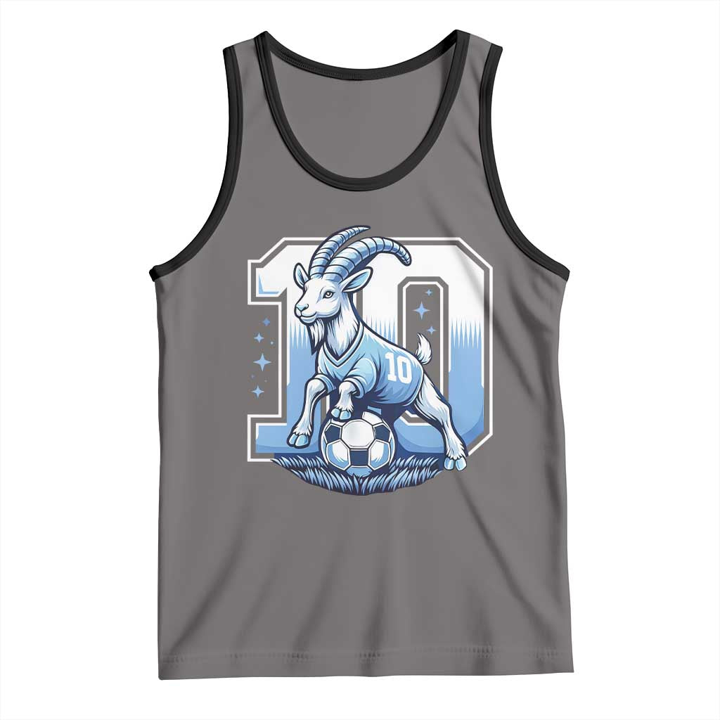 Number Ten The Goat Of Football Fans Tank Top Soccer Lover Gift TS12 Deep Heather Black Print Your Wear