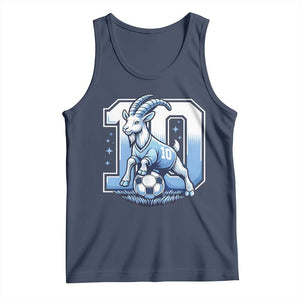 Number Ten The Goat Of Football Fans Tank Top Soccer Lover Gift TS12 Navy Print Your Wear